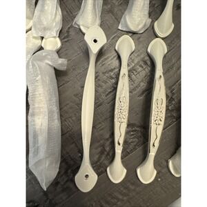WISHTISY Floral Cabinet Pulls Antique White Cottagecore Drawer Handles Shabby 13